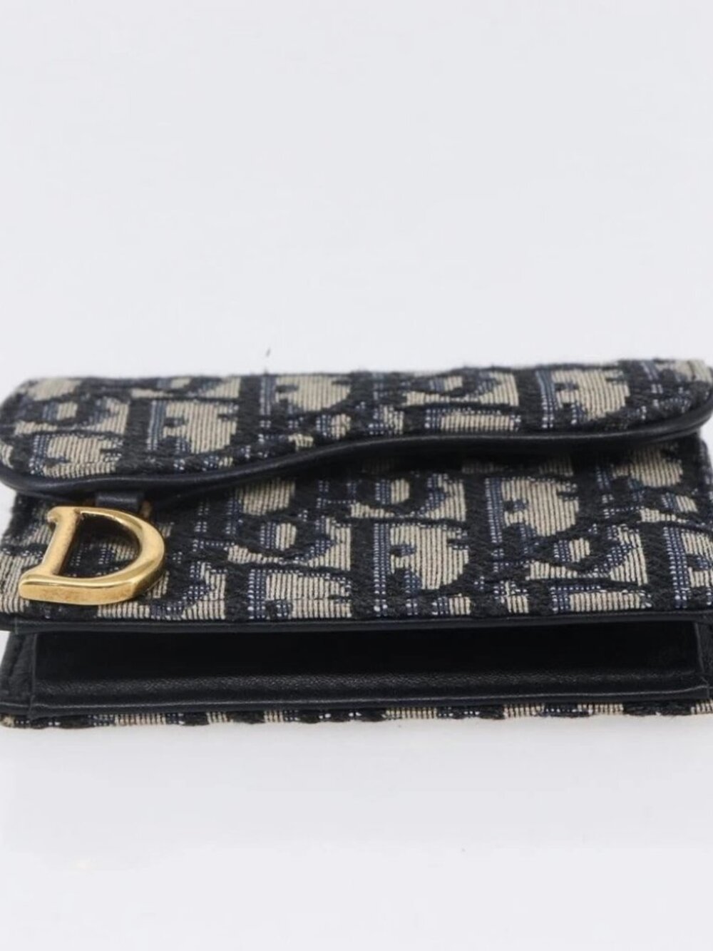 Christian Dior Trotter Canvas Saddle Coin Card Case Navy - Picture 7 of 16